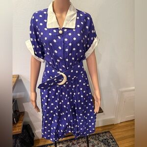 Vintage Polka Dot Purple and White Romper